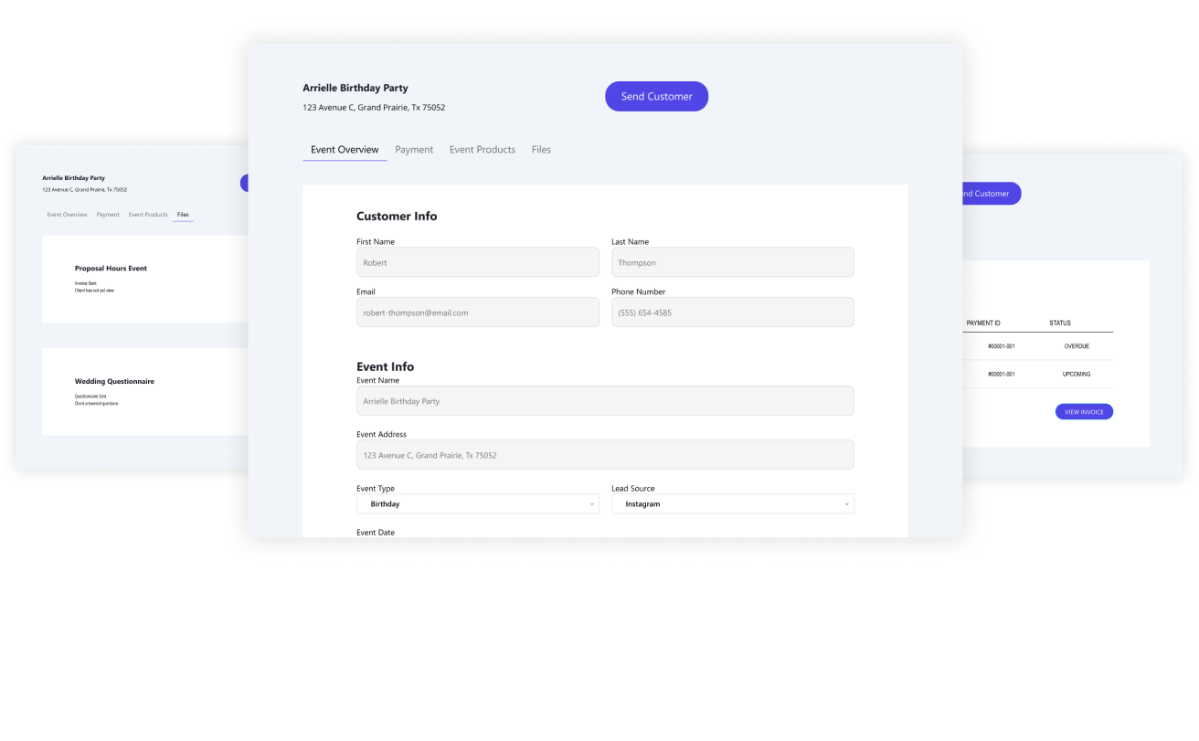 Event Management Customer Info Form