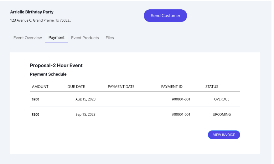 Payment Tab Feature Explanation
