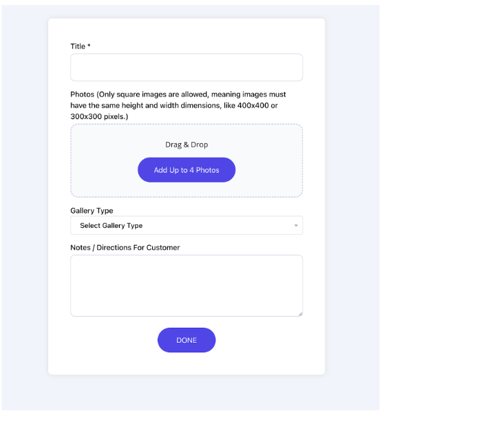 After Clicking any “Add Gallery Set” Button