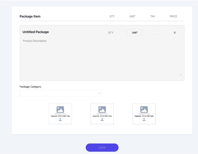 Create New Package Template