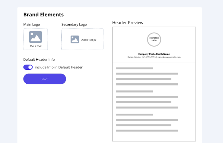 Brand Elements Settings Page