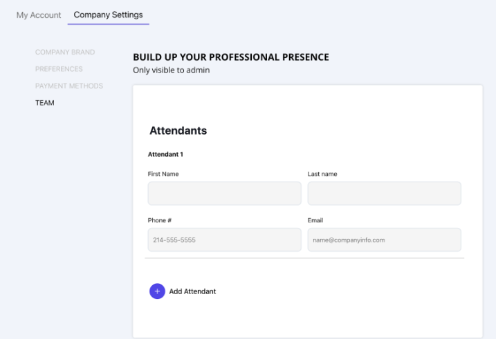 Team Attendants Settings